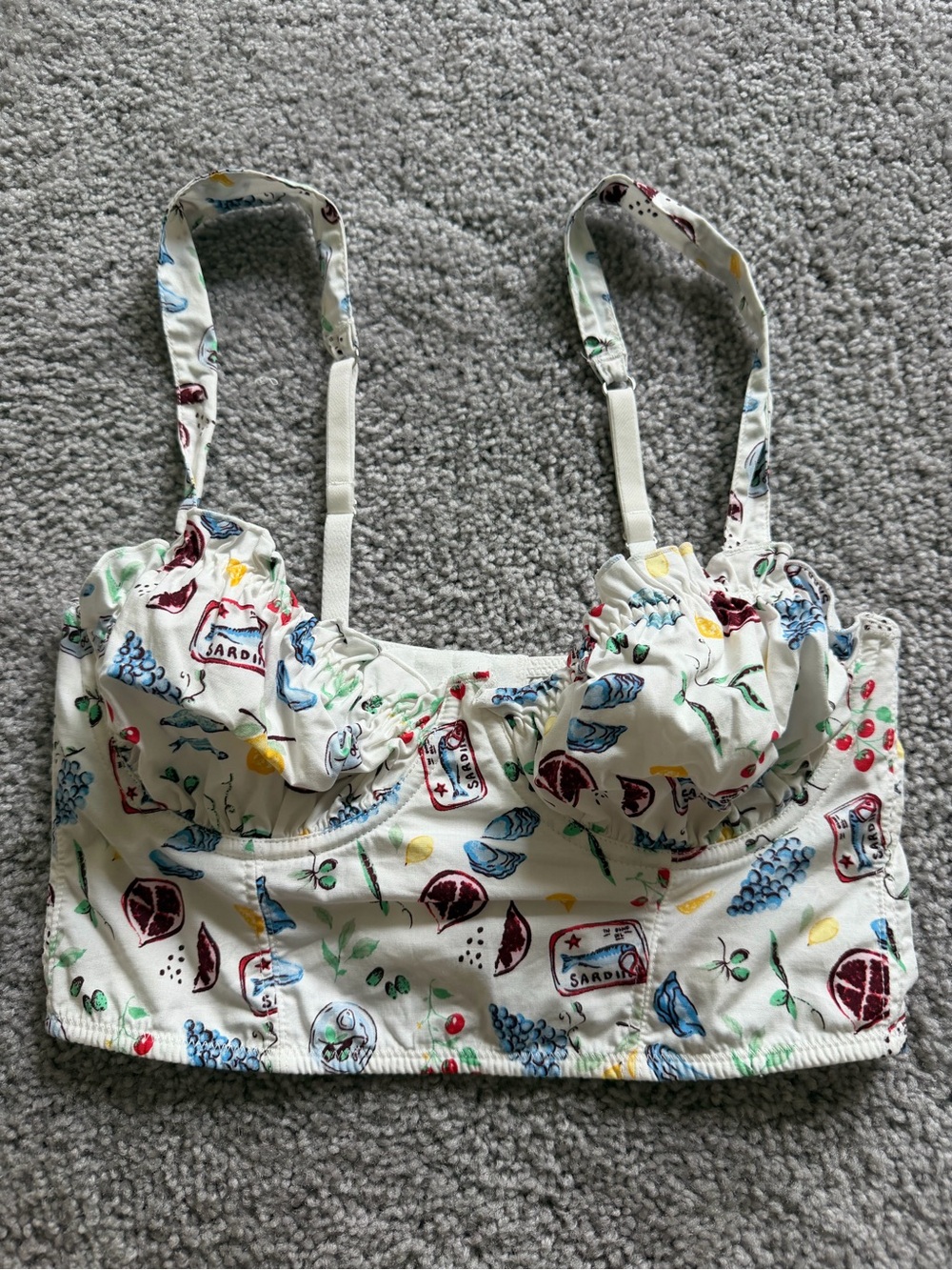 Colsie White Fruit & Floral Bralette